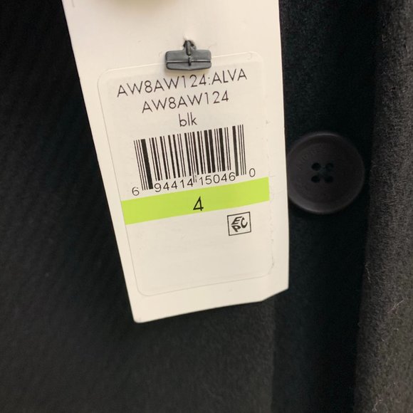 Andrew Marc NWT Elegant BLACK Sculpted Twill Double-Breasted Coat size 2,4,6,14 - Picture 7 of 7
